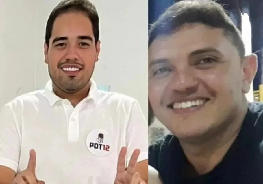Prefeito de Igarapé Grande, João Vitor Xavier, e policial militar Geidson Thiago da Silva dos Santos (Foto: Reprodução)